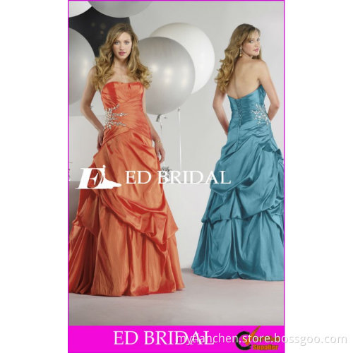 A-Line/Princess Strapless Slight Curve Floor Length Taffeta Special Occasions Prom Dresses